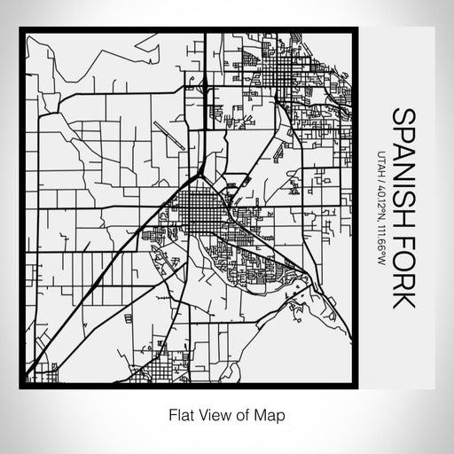 Rendered View of Spanish Fork Utah Map on 17oz Stainless Steel Insulated Tumbler in Matte White with Tactile Lines