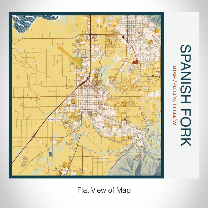 Rendered View of Spanish Fork Utah Map on 17oz Stainless Steel Insulated Tumbler in Woodblock Map Style