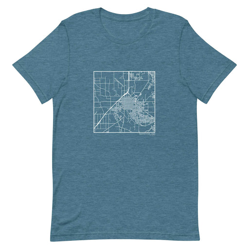 Spanish Fork Utah  Map Unisex T-Shirt with City inscription in Heather Teal
