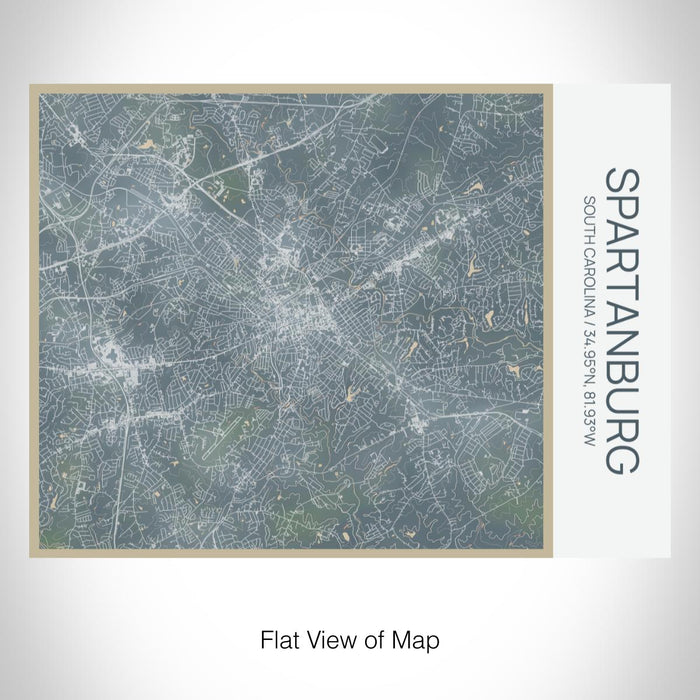 Rendered View of Spartanburg South Carolina Map on 20oz Stainless Steel Insulated Bottle with Bamboo Top with printed afternoon style map