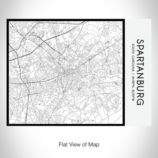 Rendered View of Spartanburg South Carolina Map on 20oz Stainless Steel Insulated Bottle with Bamboo Top with printed classic style map