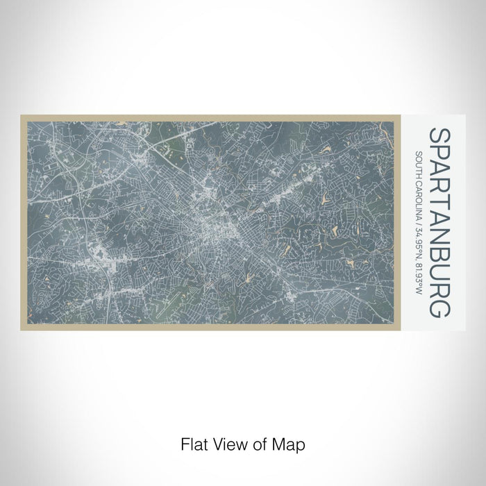 Rendered View of Spartanburg South Carolina Map on 17oz Stainless Steel Insulated Bottle with printed afternoon style map