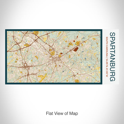 Rendered View of Spartanburg South Carolina Map on 17oz Stainless Steel Insulated Bottle with printed woodblock style map
