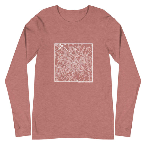 Spartanburg South Carolina  Map Unisex Long-Sleeve T-shirt with City inscription in Heather Mauve