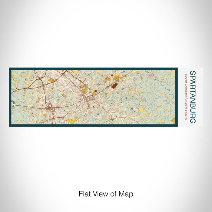 Rendered View of Spartanburg South Carolina Map on 10oz Stainless Steel Insulated Cup in Woodblock with Sliding Lid