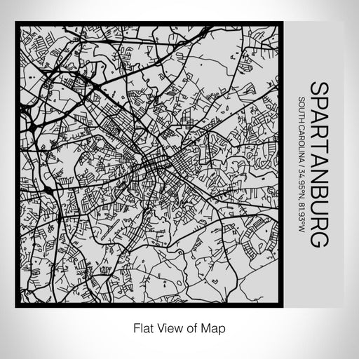 Rendered View of Spartanburg South Carolina Map on 17oz Stainless Steel Insulated Tumbler in Tactile Lines with Succulent in Background