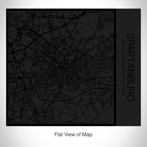 Rendered View of Spartanburg South Carolina Map on 17oz Stainless Steel Insulated Tumbler in Matte Black with Tactile Lines