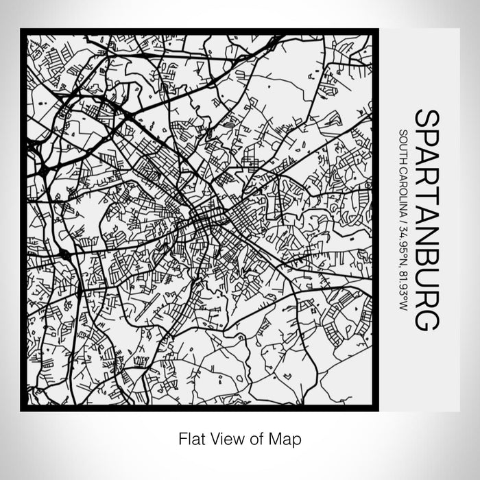 Rendered View of Spartanburg South Carolina Map on 17oz Stainless Steel Insulated Tumbler in Matte White with Tactile Lines