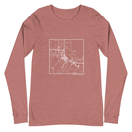 Spearfish South Dakota  Map Unisex Long-Sleeve T-shirt with City inscription in Heather Mauve