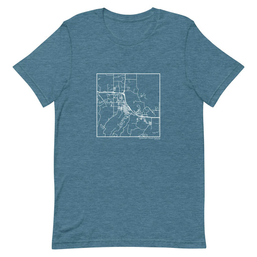 Spearfish South Dakota  Map Unisex T-Shirt with City inscription in Heather Teal