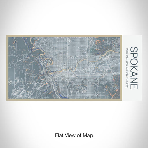 Rendered View of Spokane Washington Map on 17oz Stainless Steel Insulated Bottle with printed afternoon style map