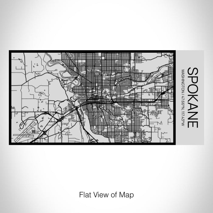 Rendered View of Spokane Washington Map on 17oz Stainless Steel Insulated Cola Bottle in Stainless