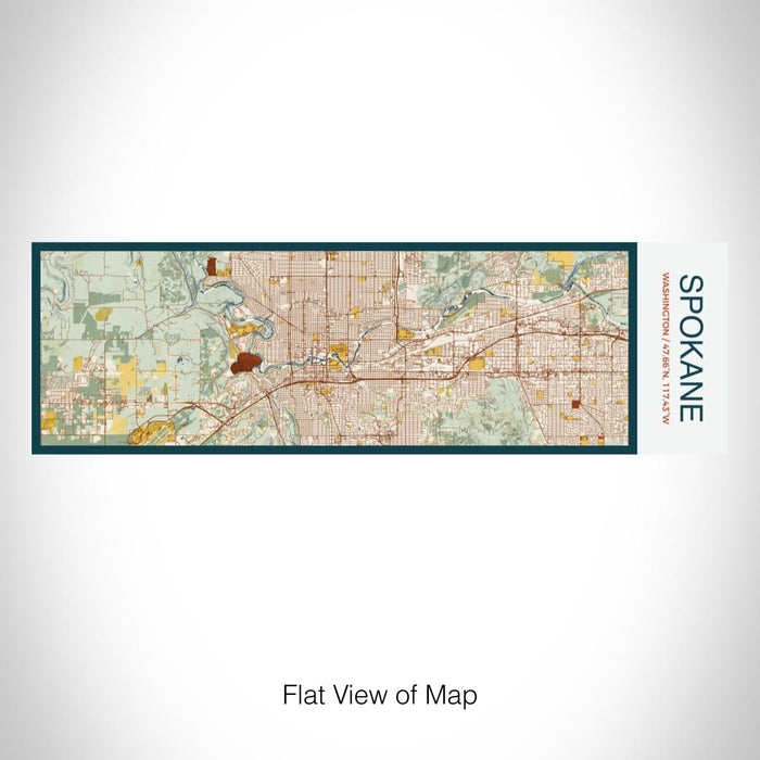 Rendered View of Spokane Washington Map on 10oz Stainless Steel Insulated Cup in Woodblock with Sliding Lid