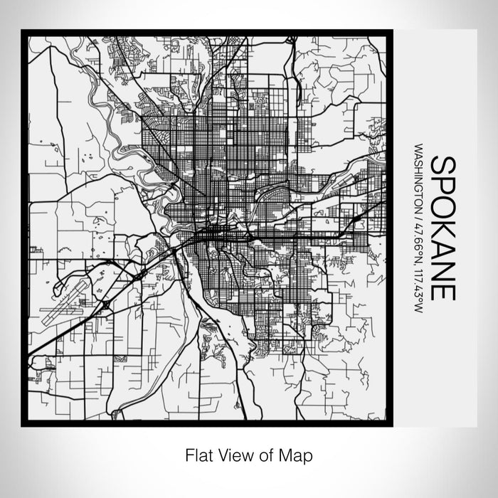 Rendered View of Spokane Washington Map on 17oz Stainless Steel Insulated Tumbler in Matte White with Tactile Lines
