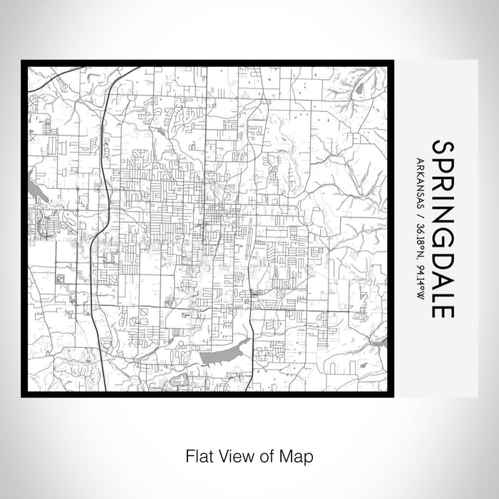 Rendered View of Springdale Arkansas Map on 20oz Stainless Steel Insulated Bottle with Bamboo Top with printed classic style map