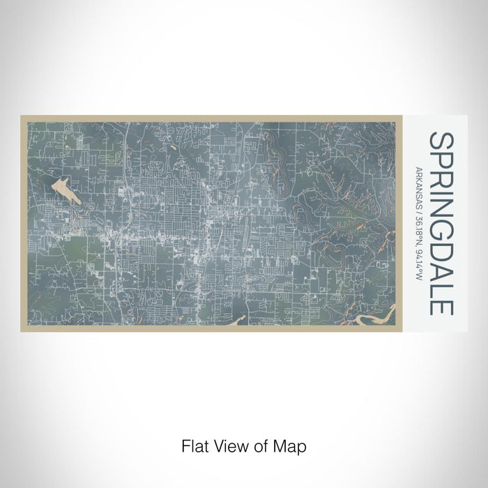 Rendered View of Springdale Arkansas Map on 17oz Stainless Steel Insulated Bottle with printed afternoon style map