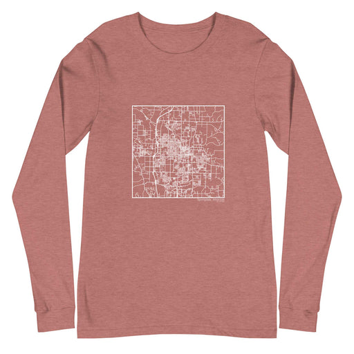 Springdale Arkansas  Map Unisex Long-Sleeve T-shirt with City inscription in Heather Mauve