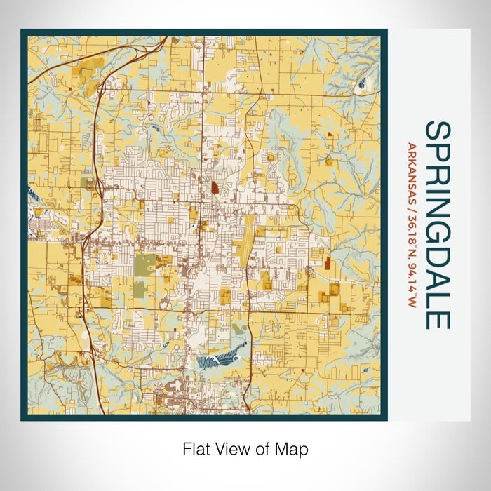 Rendered View of Springdale Arkansas Map on 17oz Stainless Steel Insulated Tumbler in Woodblock Map Style