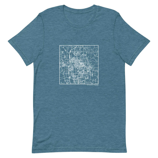Springdale Arkansas  Map Unisex T-Shirt with City inscription in Heather Teal
