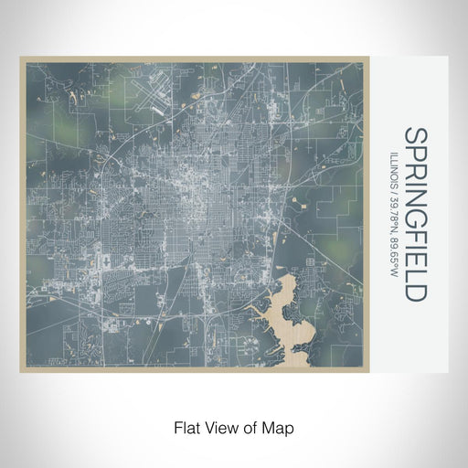 Rendered View of Springfield Illinois Map on 20oz Stainless Steel Insulated Bottle with Bamboo Top with printed afternoon style map