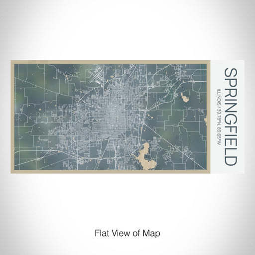 Rendered View of Springfield Illinois Map on 17oz Stainless Steel Insulated Bottle with printed afternoon style map