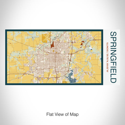 Rendered View of Springfield Illinois Map on 17oz Stainless Steel Insulated Bottle with printed woodblock style map