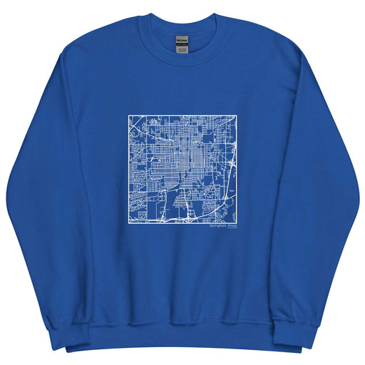 Springfield Illinois  Map Unisex Crewneck Sweater with City inscription in Royal Blue