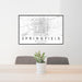 24x36 Springfield Missouri Map Print Lanscape Orientation in Classic Style Behind 2 Chairs Table and Potted Plant