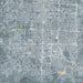 Springfield Missouri Map Print in Afternoon Style Zoomed In Close Up Showing Details