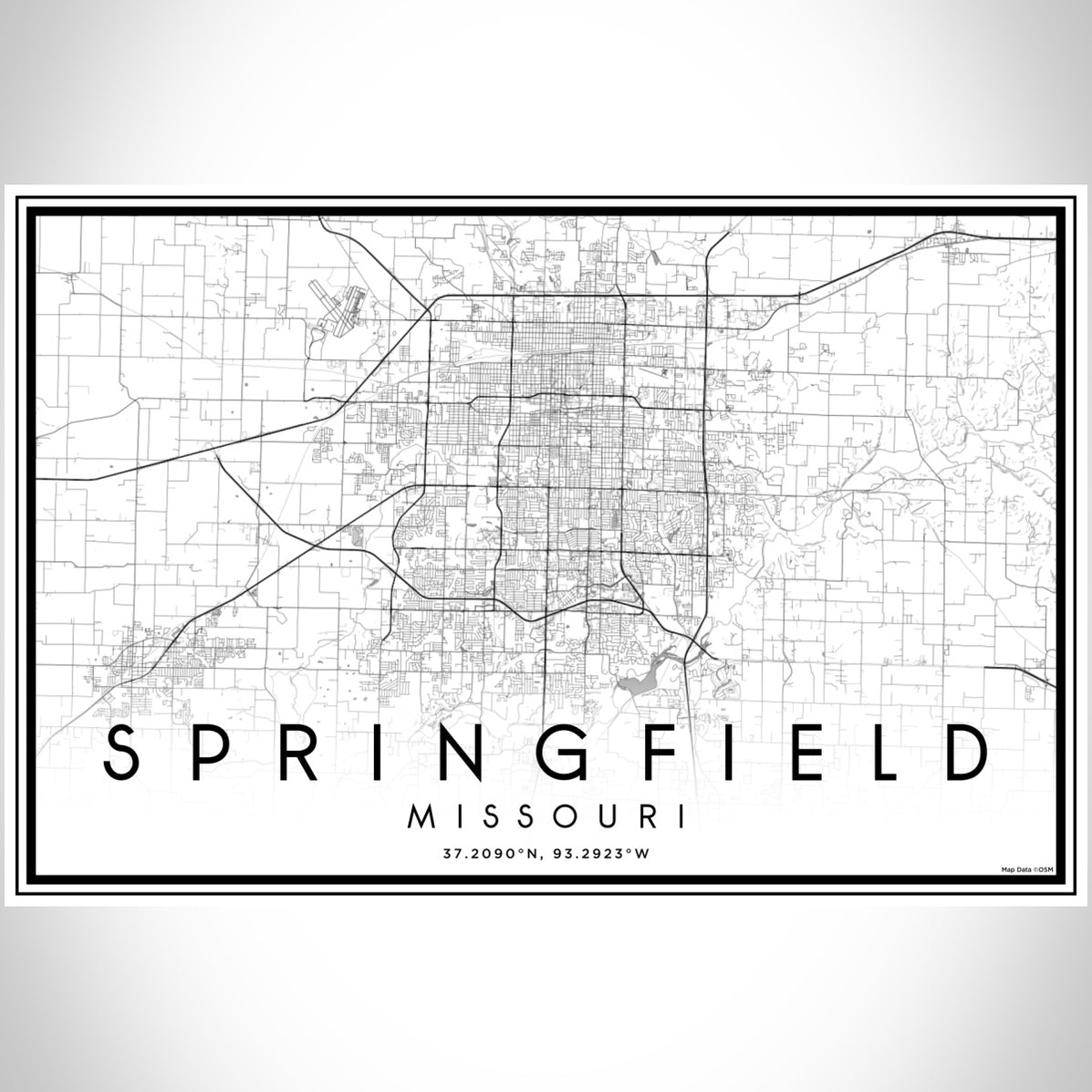 Springfield - Missouri Map Print in Classic — JACE Maps