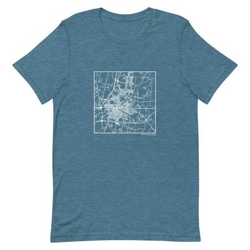 Springfield Ohio  Map Unisex T-Shirt with City inscription in Heather Teal