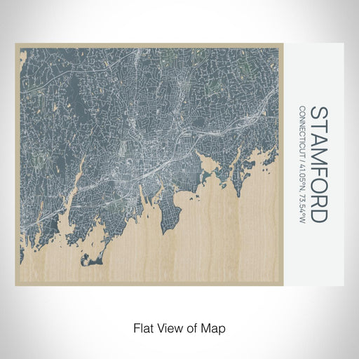 Rendered View of Stamford Connecticut Map on 20oz Stainless Steel Insulated Bottle with Bamboo Top with printed afternoon style map