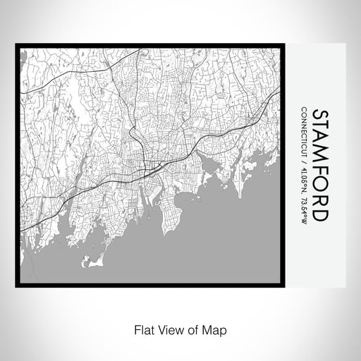 Rendered View of Stamford Connecticut Map on 20oz Stainless Steel Insulated Bottle with Bamboo Top with printed classic style map