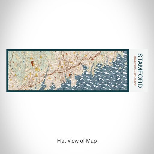 Rendered View of Stamford Connecticut Map on 10oz Stainless Steel Insulated Cup in Woodblock with Sliding Lid