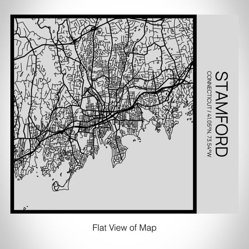 Rendered View of Stamford Connecticut Map on 17oz Stainless Steel Insulated Tumbler in Tactile Lines with Succulent in Background