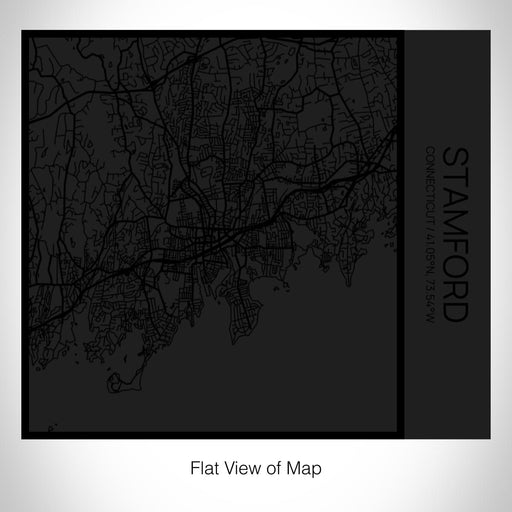 Rendered View of Stamford Connecticut Map on 17oz Stainless Steel Insulated Tumbler in Matte Black with Tactile Lines