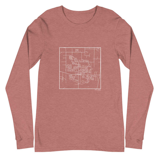 Star Idaho  Map Unisex Long-Sleeve T-shirt with City inscription in Heather Mauve