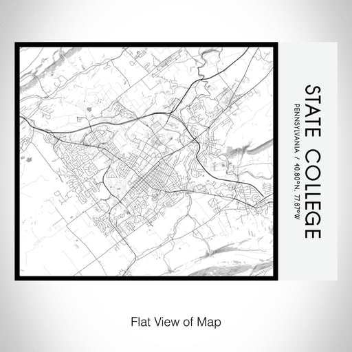 Rendered View of State College Pennsylvania Map on 20oz Stainless Steel Insulated Bottle with Bamboo Top with printed classic style map