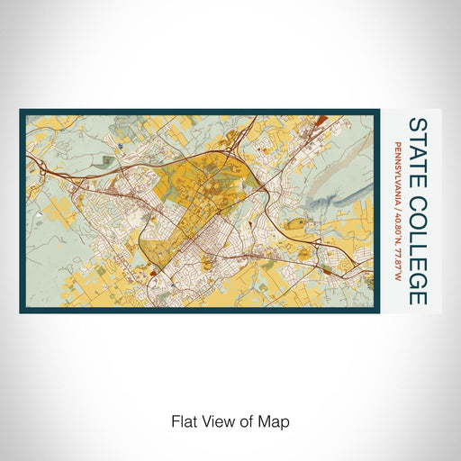 Rendered View of State College Pennsylvania Map on 17oz Stainless Steel Insulated Bottle with printed woodblock style map