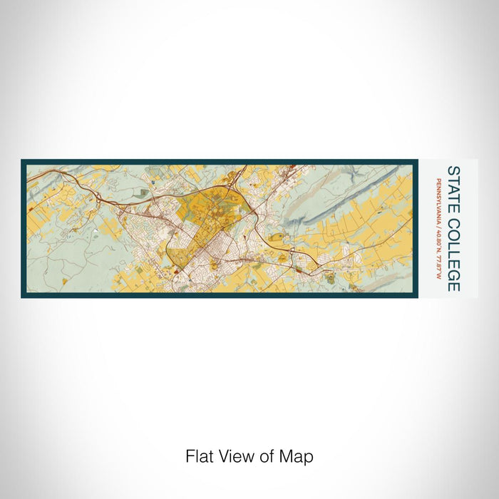 Rendered View of State College Pennsylvania Map on 10oz Stainless Steel Insulated Cup in Woodblock with Sliding Lid
