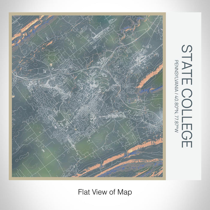 Rendered View of State College Pennsylvania Map on 17oz Stainless Steel Insulated Tumbler in Afternoon Map Style