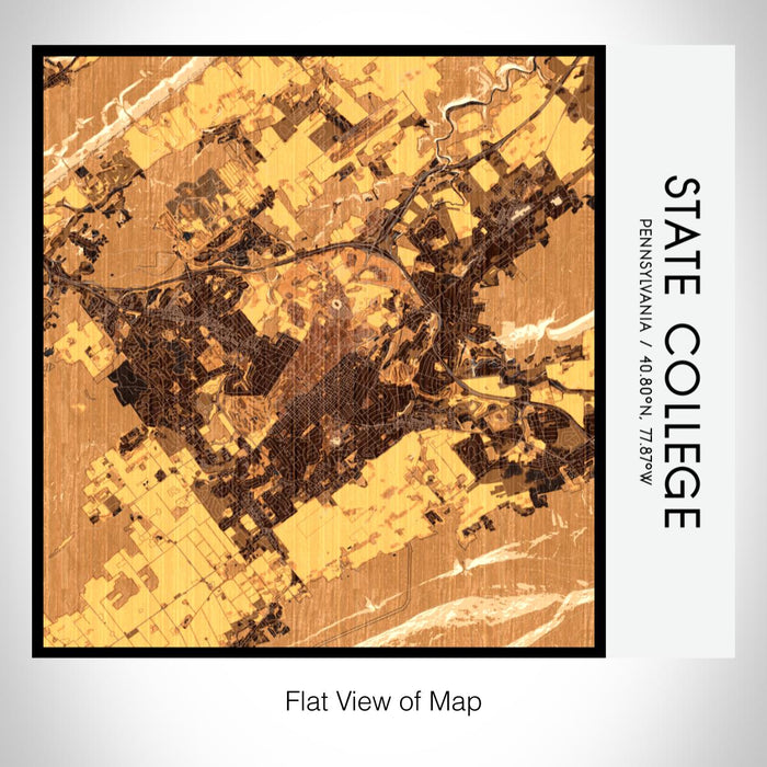 Rendered View of State College Pennsylvania Map on 17oz Stainless Steel Insulated Tumbler in Ember Map Style