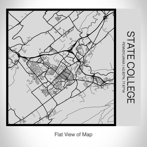 Rendered View of State College Pennsylvania Map on 17oz Stainless Steel Insulated Tumbler in Tactile Lines with Succulent in Background