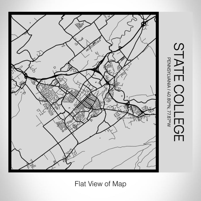 Rendered View of State College Pennsylvania Map on 17oz Stainless Steel Insulated Tumbler in Tactile Lines with Succulent in Background