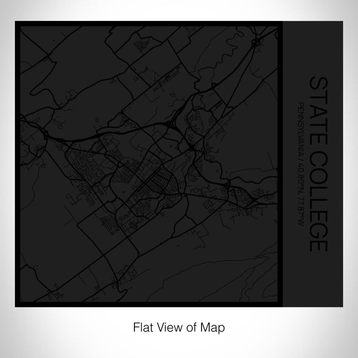 Rendered View of State College Pennsylvania Map on 17oz Stainless Steel Insulated Tumbler in Matte Black with Tactile Lines