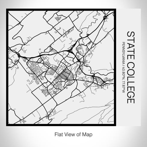 Rendered View of State College Pennsylvania Map on 17oz Stainless Steel Insulated Tumbler in Matte White with Tactile Lines