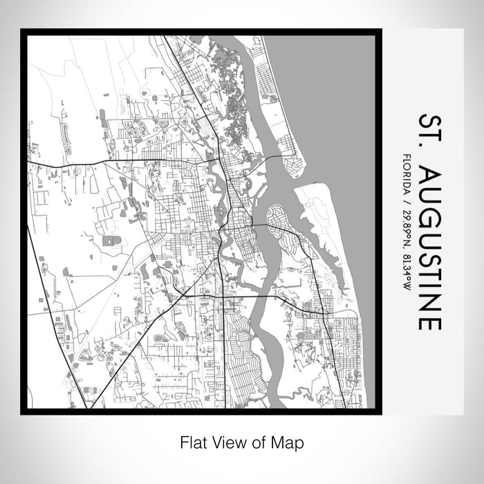 Rendered View of St. Augustine Florida Map on 17oz Stainless Steel Insulated Tumbler in Classic Map Style