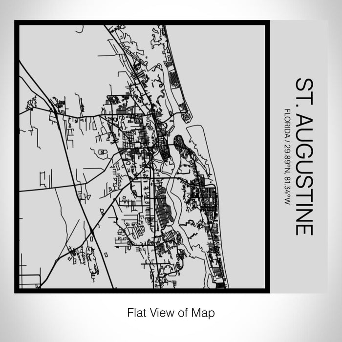 Rendered View of St. Augustine Florida Map on 17oz Stainless Steel Insulated Tumbler in Tactile Lines with Succulent in Background
