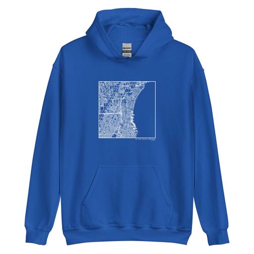 St. Clair Shores Michigan  Map Unisex Hoodie Sweater with City inscription in Royal Blue