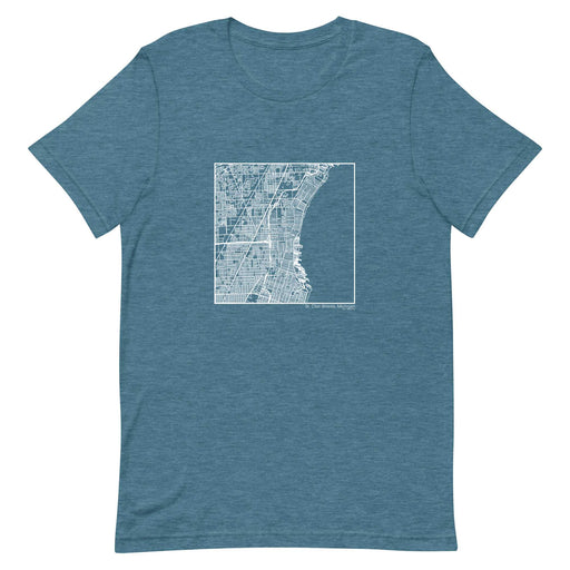 St. Clair Shores Michigan  Map Unisex T-Shirt with City inscription in Heather Teal